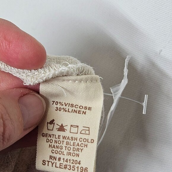 Hem & Thread NWT Beige Linen Viscose Jumpsuit With Ruffled‎ Adjustable Straps L - Picture 5 of 16